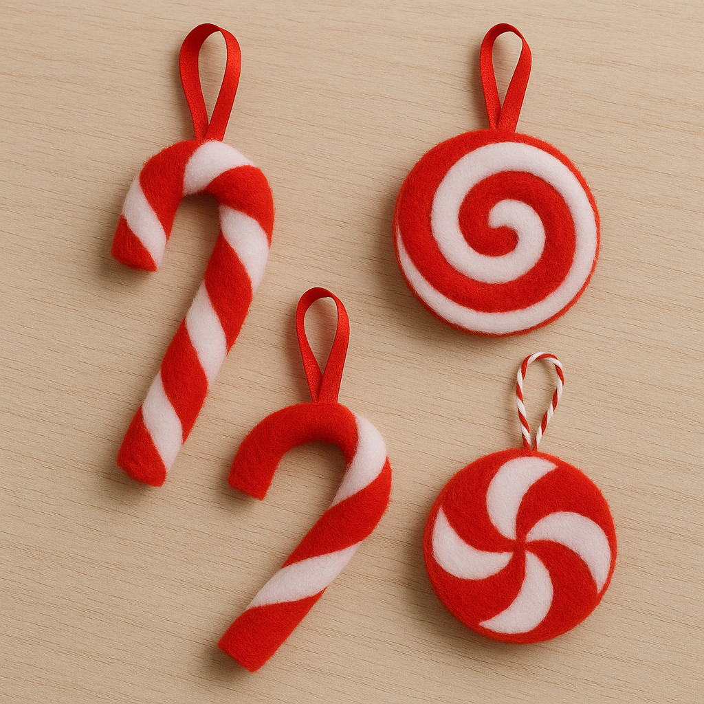 DIY felt candy swirl ornament for kids