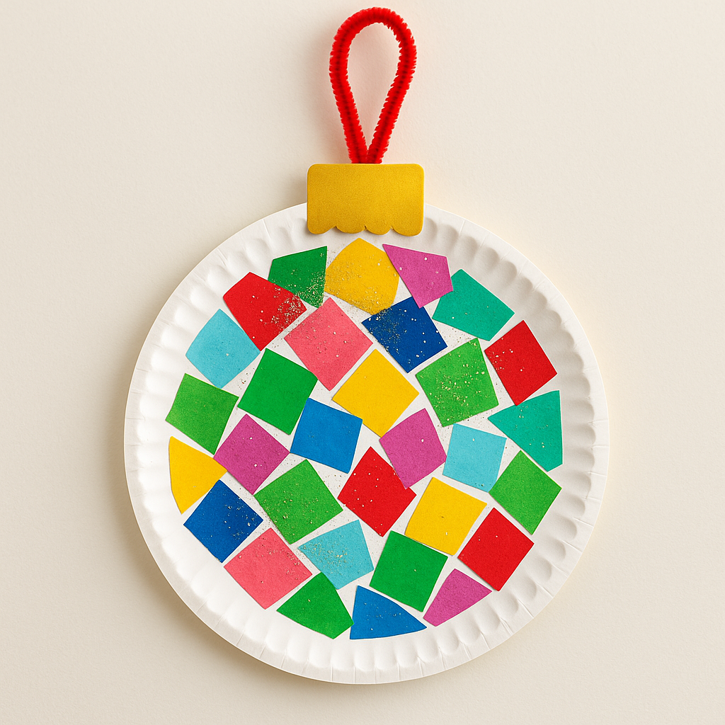 paper plate bauble ornament craft for toddlers