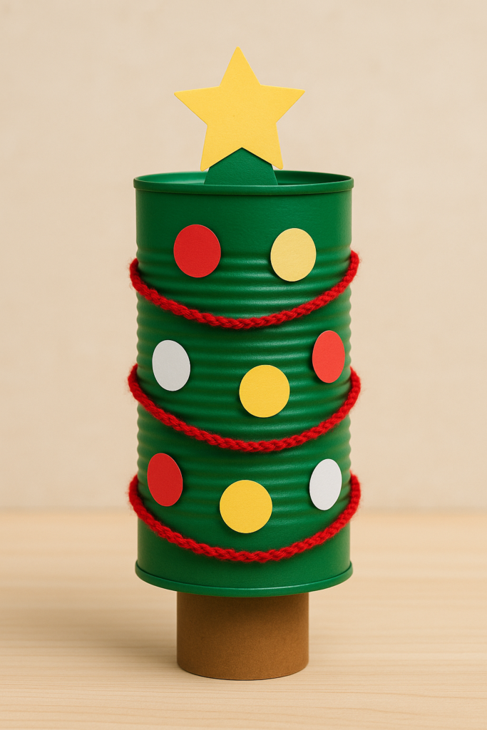 tin can Christmas tree craft